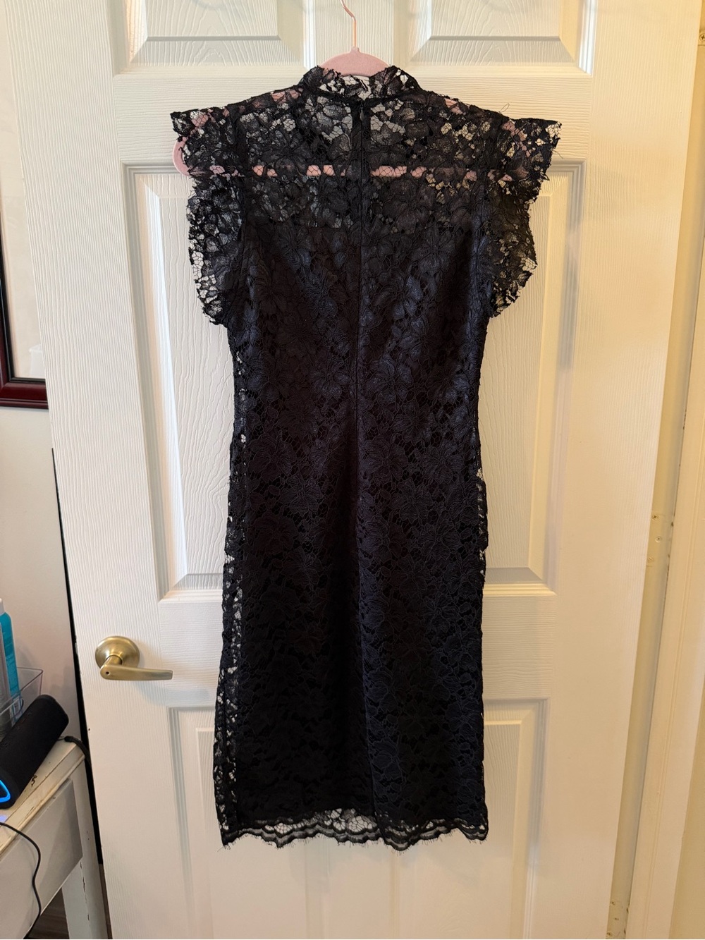 Enfocus Studio Black Floral Lace Mini Dress